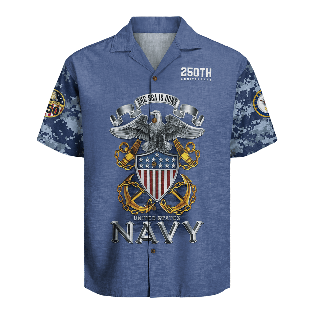 US Navy 250th Years Of Service Hawaiian Shirt