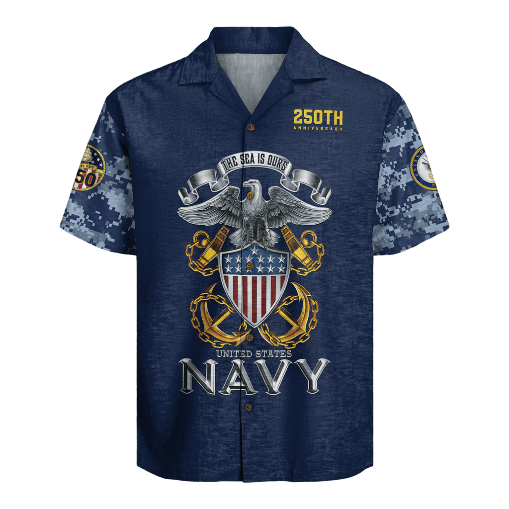 US Navy 250th Years Of Service Hawaiian Shirt