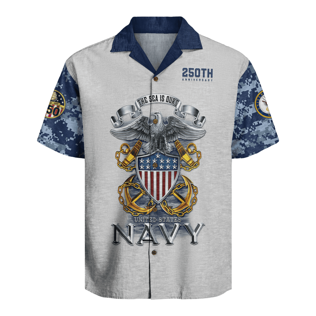 US Navy 250th Years Of Service Hawaiian Shirt
